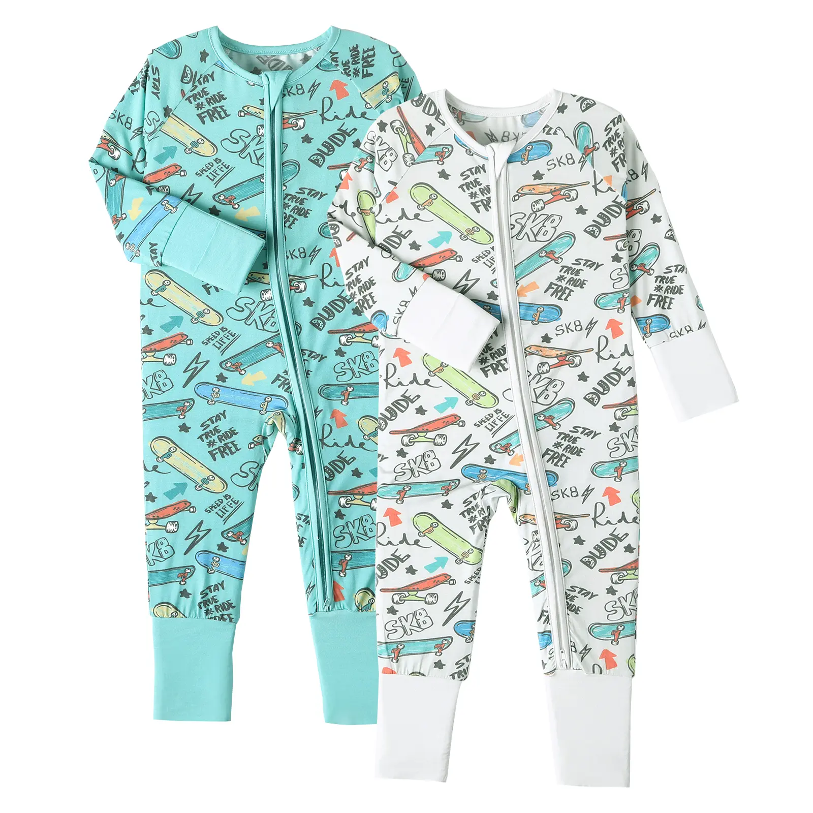 【Buy One Get TWO】Bamboo baby Romper Newborn Baby Boy Girl Outfit Long Sleeve Zipper Romper Jumpsuit Infant Coming Home Clothes
