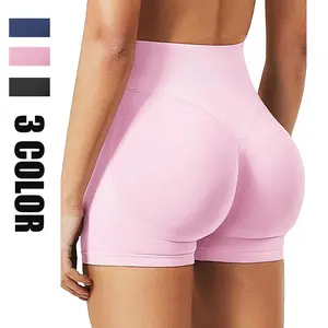 Women Workout Shorts - Seamless Booty Scrunch Butt Lifting Gym Biker Impact Shorts