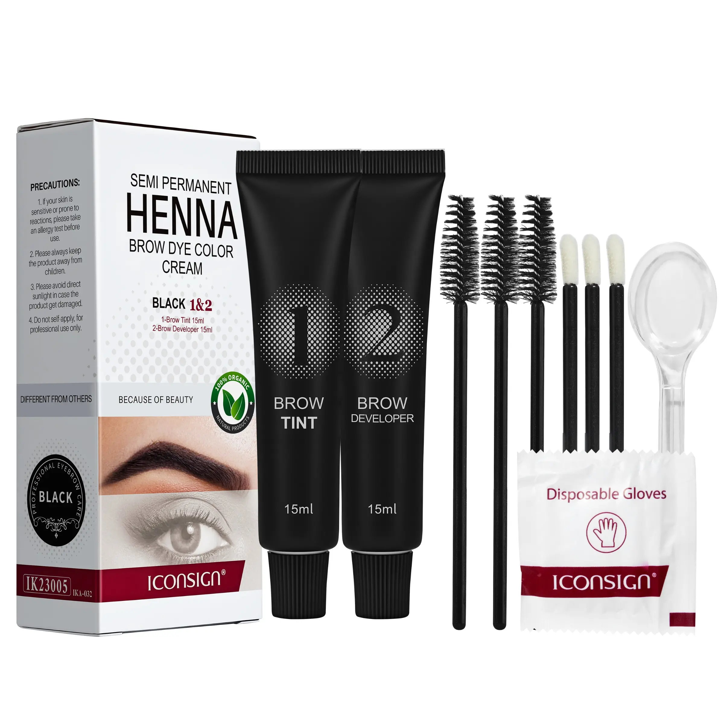 Iconsign Eyebrow Dye Cream, Eyebrow Tinting Cream, Eyebrow Tint, Eyebrow Dye Kit, Sweatproof Long-Lasting Natural Look, Wild Brow Effect, Perfect for Daily Use, Eyebrow Dye Paste, Eyebrow Makeup