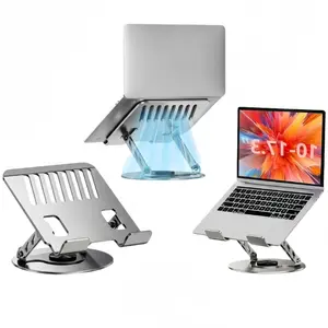 "360° Rotatable, Foldable & Adjustable All-Metal Laptop Stand for Desk, Ideal for Home Office, Remote Work, Study Desk, Video Calls, Meetings, Compatible with MacBook Pro/Air, Dell XPS, HP, Lenovo, 10-17.3" Notebooks, Gray"