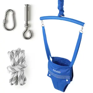 Baby Jumper, with Ceiling Hook, Space Saving Jumper for Baby 6-12 Months, Infant Jumper for Small Spaces, Blue