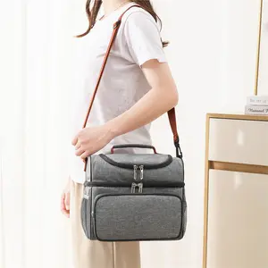 CHICK-ACTIVE Double-layer refrigerated bag, fruit preservation ice bag, milk storage double-layer insulation bag, single-shoulder picnic bag, double-layer lunch bag, outdoor carrying, sports style