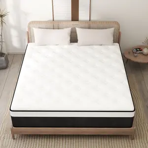 Mattress Twin Full Queen King Size 10” 12” 14” Hybrid Spring Medium Firm Memory Foam Hybrid Pocket Spring in A Box - Modern