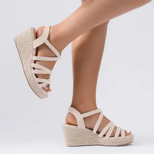 Luoika Women's Wide Width Wedge Sandals, Platform Wedge Pump Heel Ankle Strap Open Toe Women's Sandals Concise Casual Summer Shoes.