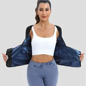 Buy 1 Get 1 - Women's Plain Velcro Waistband Sports Sauna Te, Sim-fitting Solid Color Short Sleeve Tummy Control SweatBody Shaper, Gym Tops, Compression Shirt, FitnessRunning Workout Gym Yoga Hiking