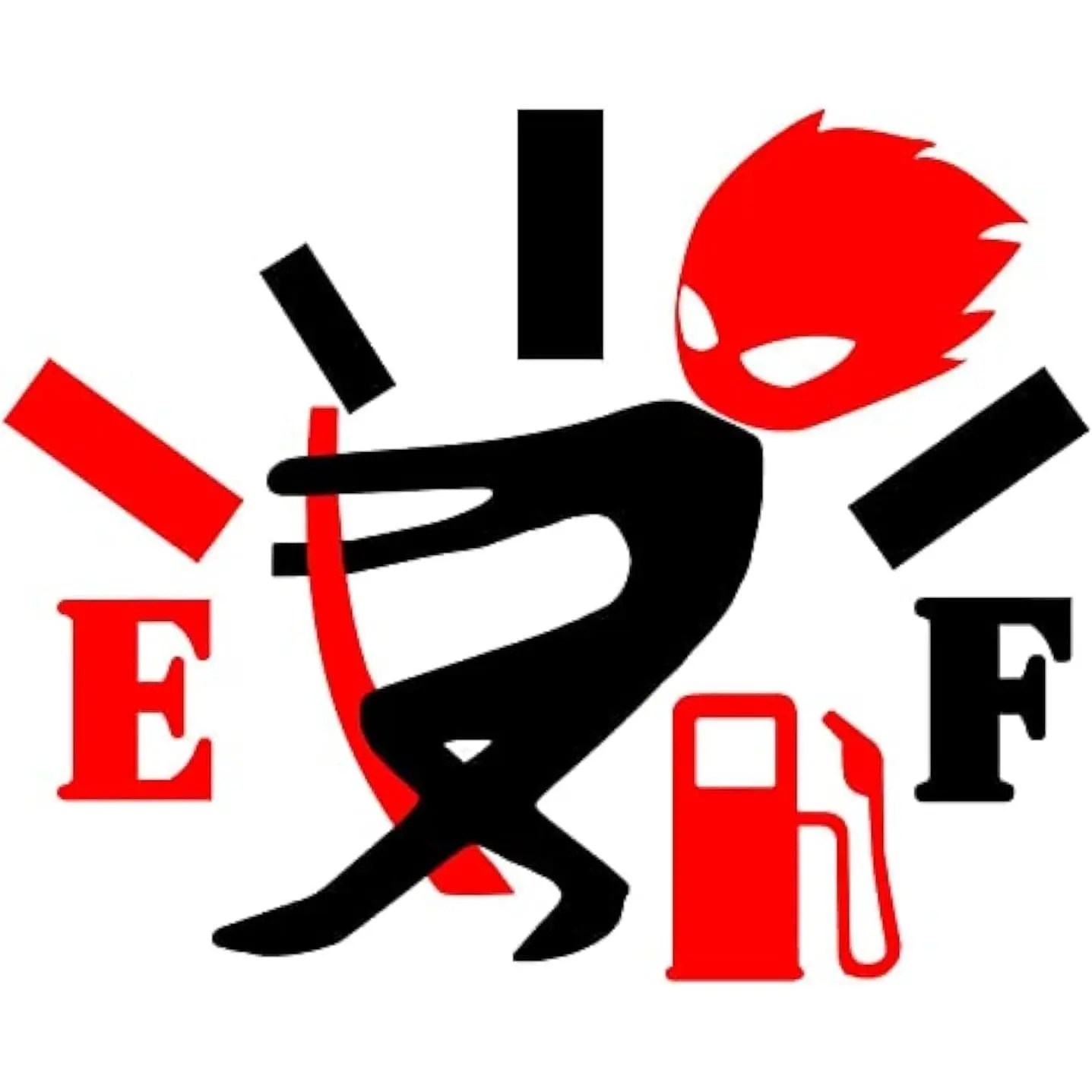 Funny  Stickers, High Gas Consumption Decal, Angry Boy Adjusting  Gauge,  Gage Empty Stickers for , Van, ,   for Women Men