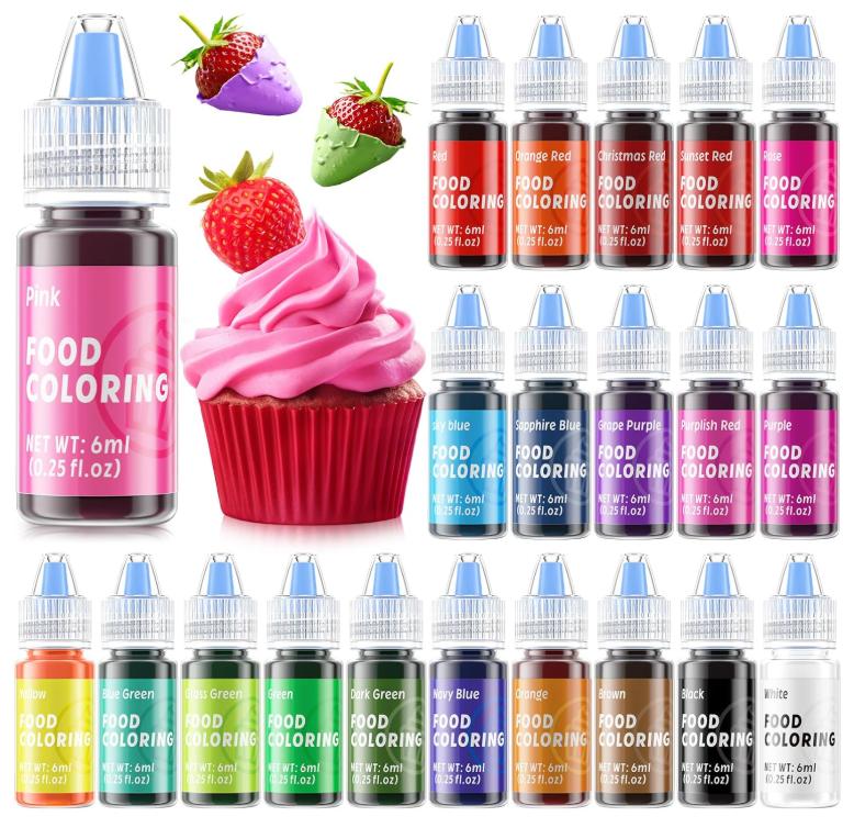 Food Coloring for Cake Decorating - 21 Edible Color Food Grade Vibrant ...