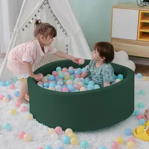 Foam Ball Pit for Toddlers 35.4"x 11.8" Indoor/outdoor Soft Round Baby Girl Playpen Pink (Balls not Included)