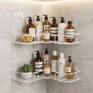 Corner Shower Caddy Rack, Rust-Resistant Metal Material, Quick Drainage &, 2 Color Options, Suitable for Bathroom, Rvs, Small Spaces