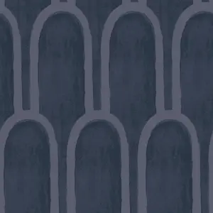 Tempaper & Co. 56 sq ft Queen Emma by She She Peel and Stick Wallpaper Bogen Blue