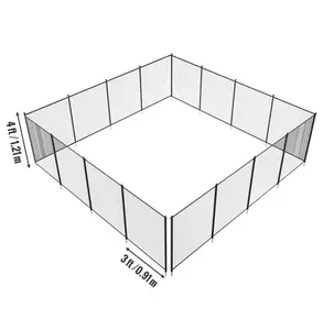 Pool Fence 4x48 FT, Removable Safety Fence for Inground Pools, Child & Pet Protection, DIY Installation, Teslin PVC Mesh, 340gms - Secure Swimming Pool Barrier 4 x 48 FT