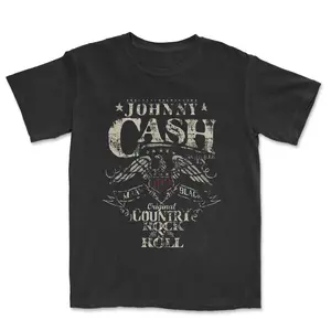 Vintage Johnny Cash Country Rock & Roll Graphic Tee, Johnny Cash Casual Merch, Country Music Shirt, Music Shirts, Album Tee, Unisex T-Shirt, Gift T-Shirt, Unisex Cotton Crewneck Top Menswear Womenwear Streetwear Cotton Comfort Shortsleeve Casual