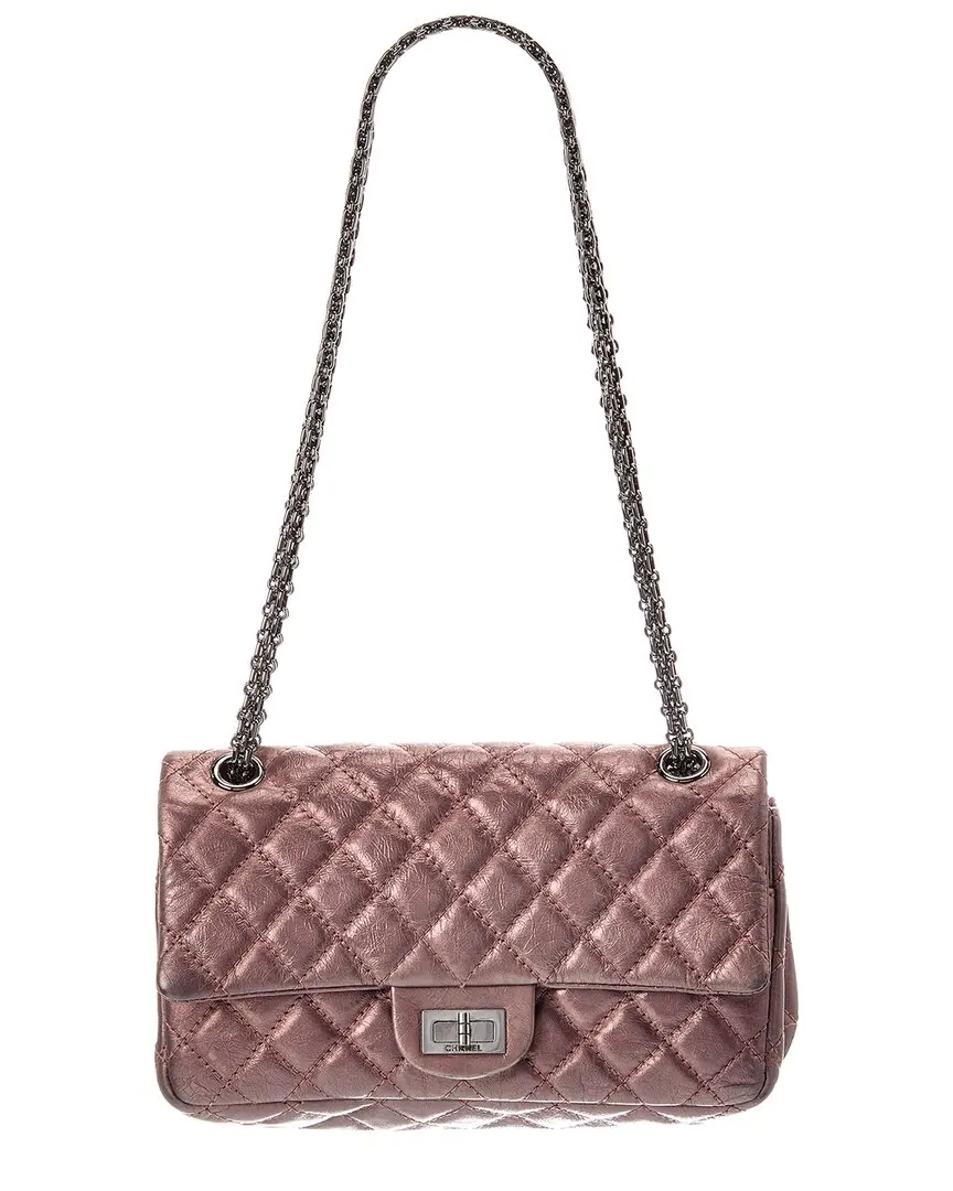 Chanel Pink Calfskin Leather Classic Flap Shoulder Bag (Authentic Pre-Loved)