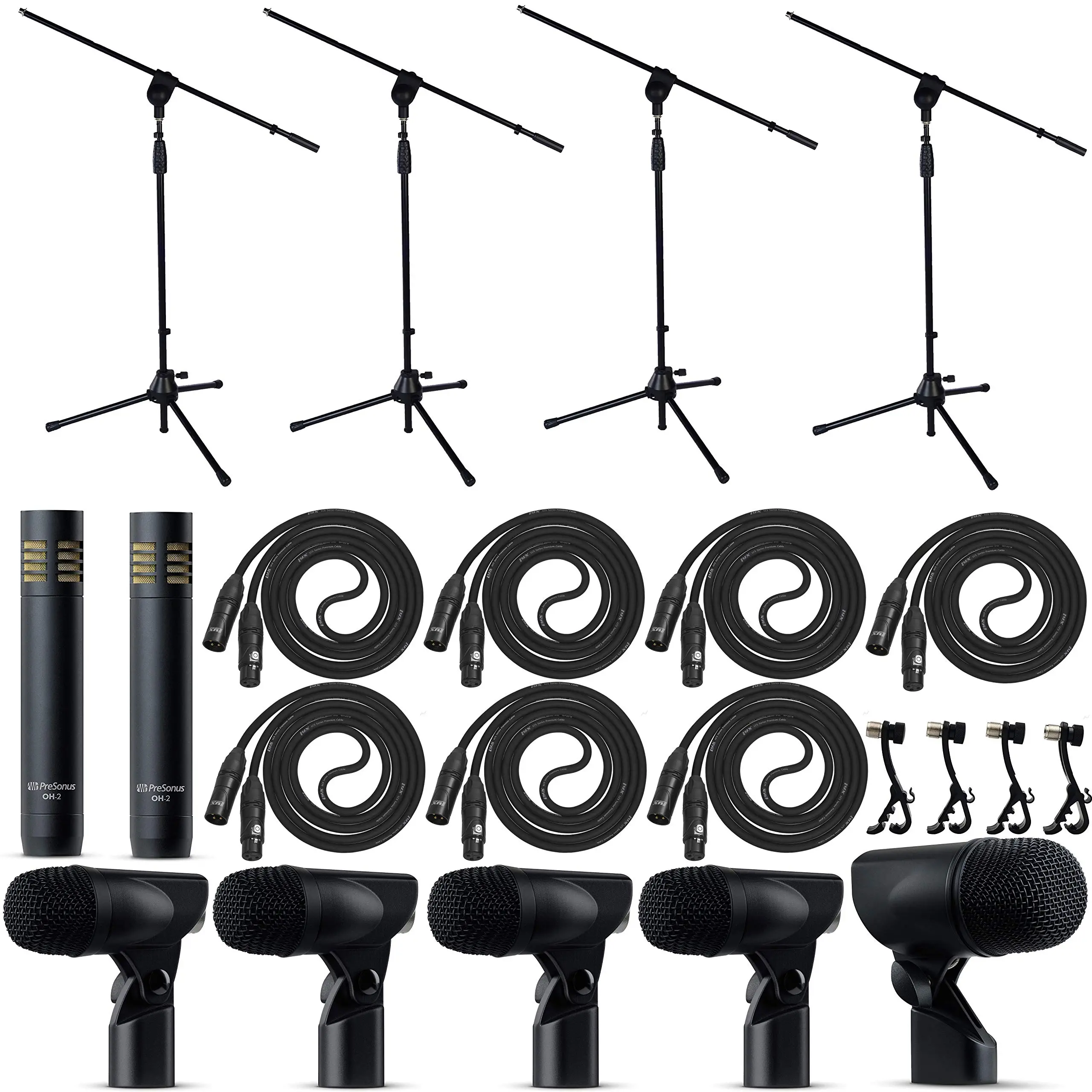 PreSonus DM-7 7-Piece Drum Mic Bundle with Kick, Snare/Toms, Overheads, Stands & Cables
