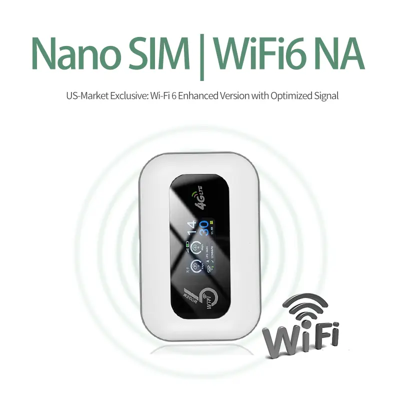 Portable 4G LTE WiFi6 Router with SIM Card Slot and LED Display Delivering Fast Internet Up to 286Mbps Long Battery Life and Multi Device Support Great for Travel Ski Trips Beach Trips Outdoor Work College Campus and Remote Jobs