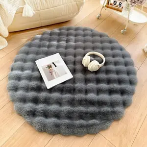 Round Carpet for Bedroom, Soft Plush Round Carpet for Home Floor, Plush Carpet for Living Room, Fluffy Round Non-slip Carpet Decorative Rug Furry Soft Rugs Soft Shaggy Rug