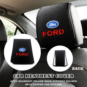 Ford Series Car Seat Headrest Cover, Soft Skin-Friendly Fabric, Breathable, Sweat Resistant, Detachable and Easy to Clean