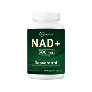 Micro Ingredients NAD+ Supplement 500mg with Resveratrol, 240 Veggie Capsules