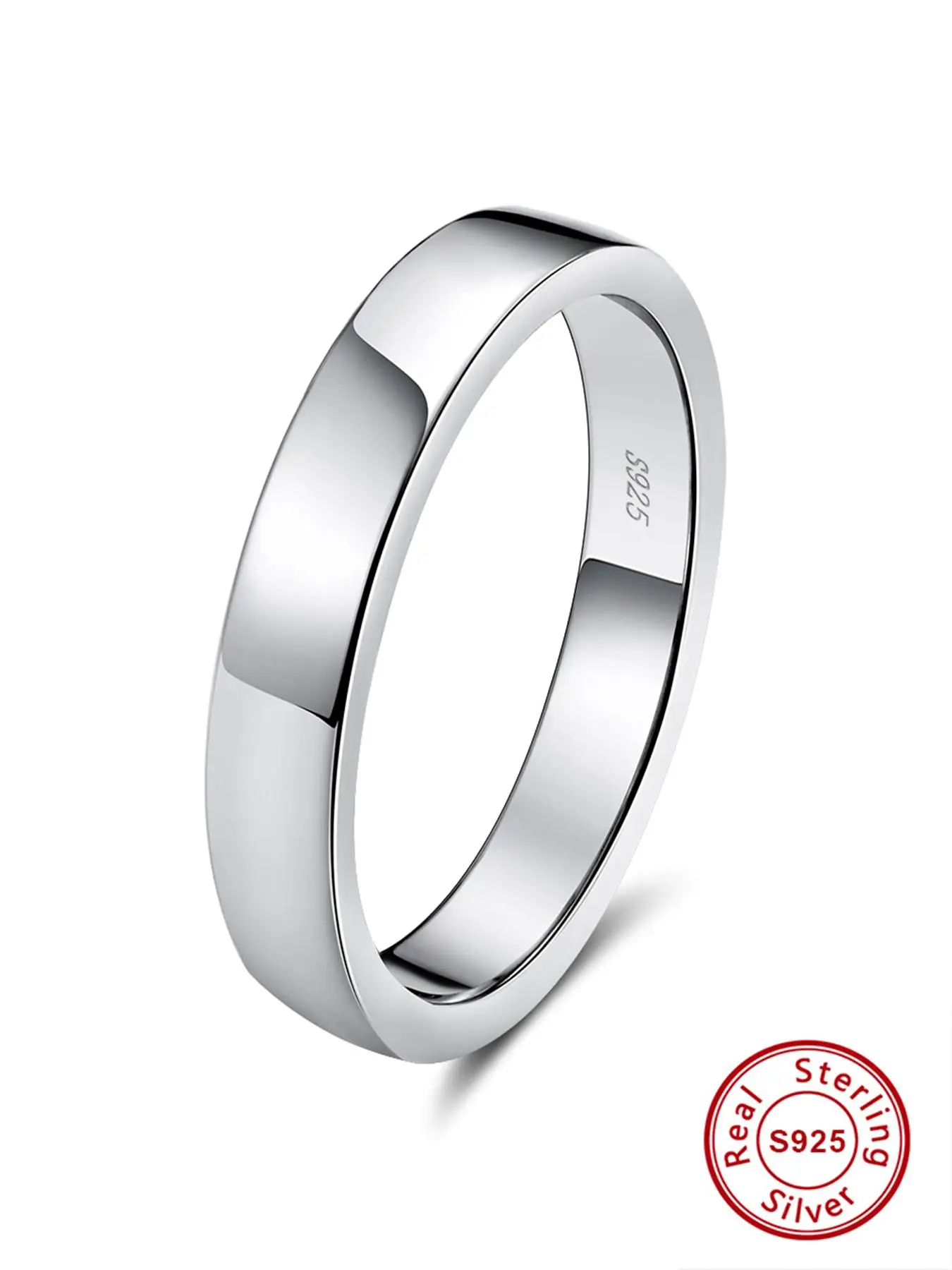 S925 Sterling Silver Simple Style Plain Color Ring, Fashion Accessories for Women & Girls, Trendy All-match & Exquisite Jewelry for Birthday Gift