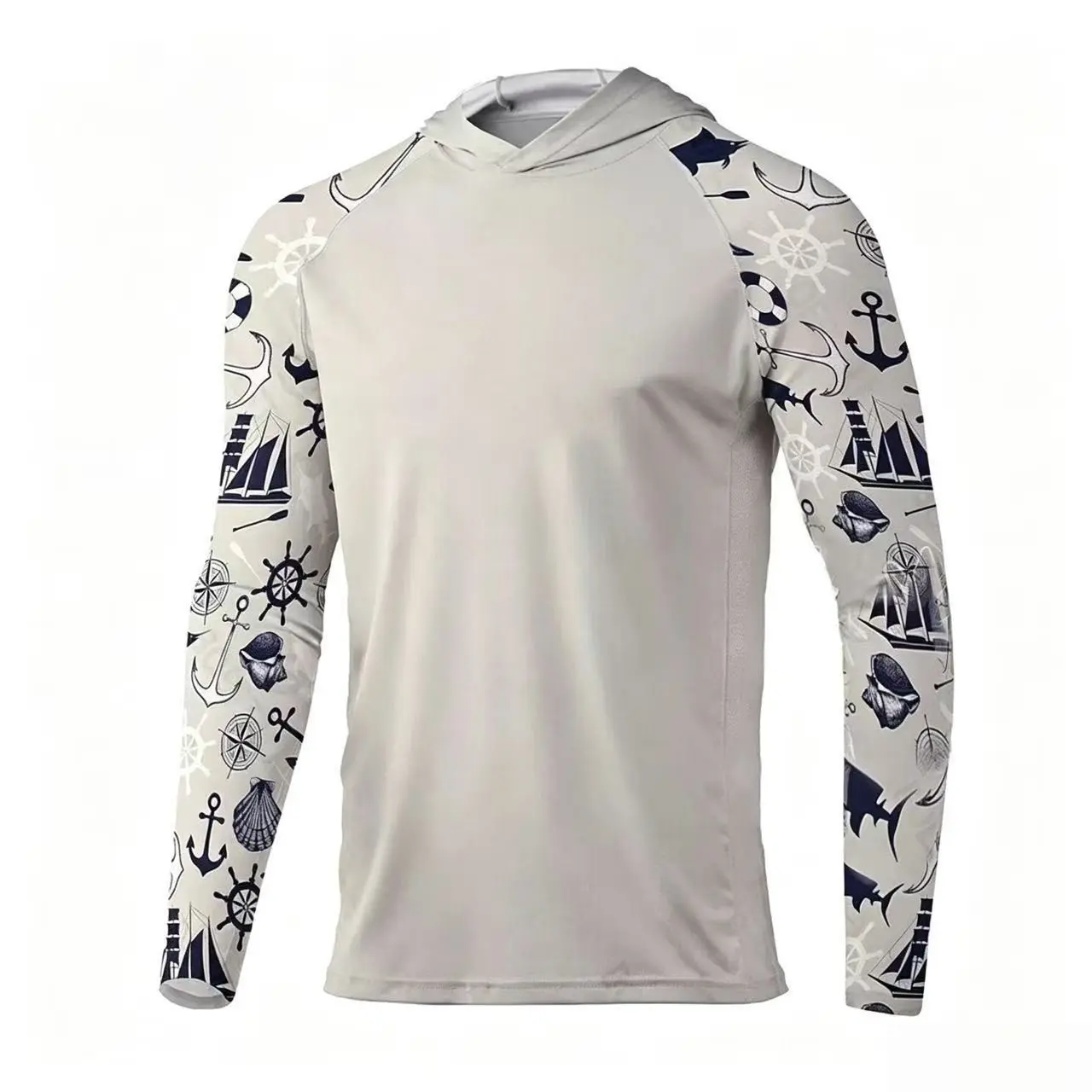Men's Hooded Camo Fishing Shirt - Relaxed Fit, UPF50 Sun Protection, Quick-Dry Fabric, Breathable Raglan Sleeves Male Wear for Saltwater/Freshwater Fishing, Sporty Chic, Multi-Size extra large men sleeve shirt long