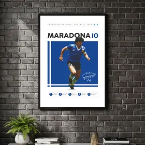 [ SPORT UNFRAMED - SALE UP TO 45% ] Maradona Argentina Premium Series Soccer Poster Iconic Legend Wall Decor