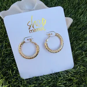 Shop Mimal Gold Twisted glazed  Hoop Earrings - Minimalist Design for Everyday Wear