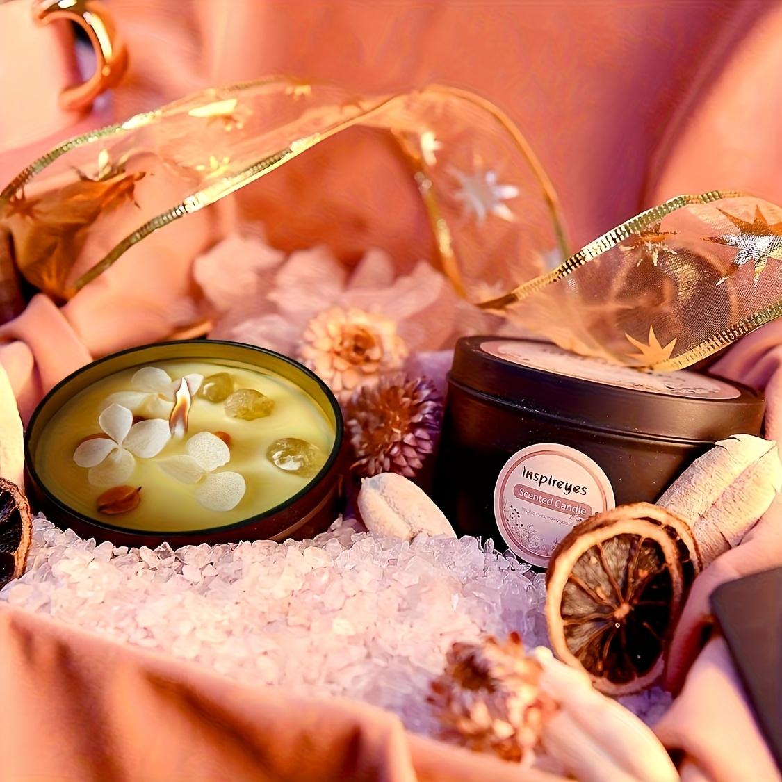 Crystal Petal Soy Wax Scented Candle Single Jar Fragrance Candle Embellished with crystals and petals, suitable for home decoration, a gift scented candle, ideal for lovers, friends, and various holidays decor