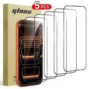 2/5/10pcs Tempered Glass Screen Protector For Apple for iphone 17/11/12/13/14/15/16 Pro Max Plus X/XS/XR/16E/Air/ Series, Ultra-high Definition, 9H Hardness, Scratch And Shatter Resistant, Dustproof, Easy To Install, Phone Screen Protector