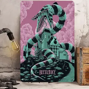 Beetlejuice Movie Poster Art Aluminum Sign, Vintage Style Wall Art, Wall Decor for Home & Outdoor, Home Decor, Room Decor, Ornaments