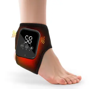 Rechargeable Ankle Massager with Heat & Vibration, 3 Modes, 15-Min Timer, Touchscreen Control, Secure Adjustable Strap, Ideal for Pain Relief