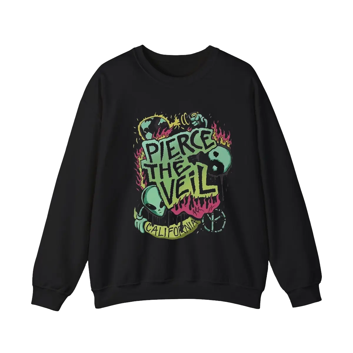 New Pierce The Veil Band T-shirt Sweatshirt Cotton Fabric Menswear Short Sleeves Top Crewneck Casual