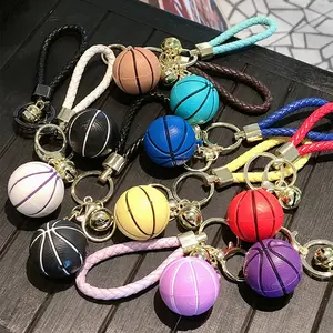 Cartoon Basketball Keychain, Sporty Bag Charm, Keychain For Bags, Plastic Material, with Bell, Faux Textile Strap, Perfect Gift for Young People