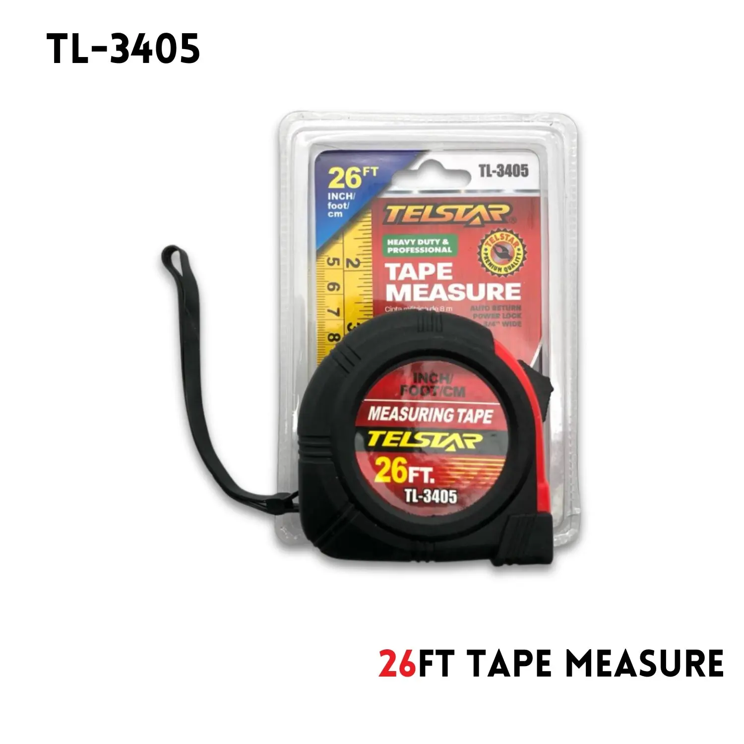 26ft (8m) Heavy-Duty Auto-Locking Tape Measure, Double-Sided Scale, Waterproof Multifunctional Hand Measuring Tool for Construction, Carpentry, DIY Projects