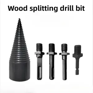 Firewood Splitter, Wood Splitter, Simple Wood Splitter with Detachable Drill Bit, Heavy-Duty Electric Drill Screwdriver with Detachable (Round Handle/Square Handle/Hexagonal Handle) (Black)