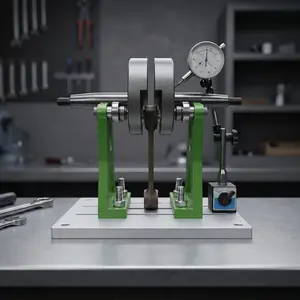 Peak Select Motorcycle Moped Crankshaft Truing Stand,adjustable crank truing stand,crankshaft alignment tool,run-out reading tool,scooter repair,moped repair,motorcycle repair,small engine tool,50cc 70cc fit,2-stroke crank tool,durable metal nuts,workshop