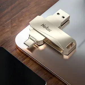 Dual Interface Metal USB External Memory Flash Drive 64GB, Compatible with PC & Mobile Phones, High Capacity Data Storage Device for Everyday Use