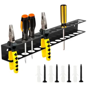 Screwdriver Plier Organizer Wall Mount,Screwdriver Rack,Metal Plier Holder Utility Tool Holder Organizers and Storage Rack for Garage Workshop Workbench Tool Chest Cart,1 PCS