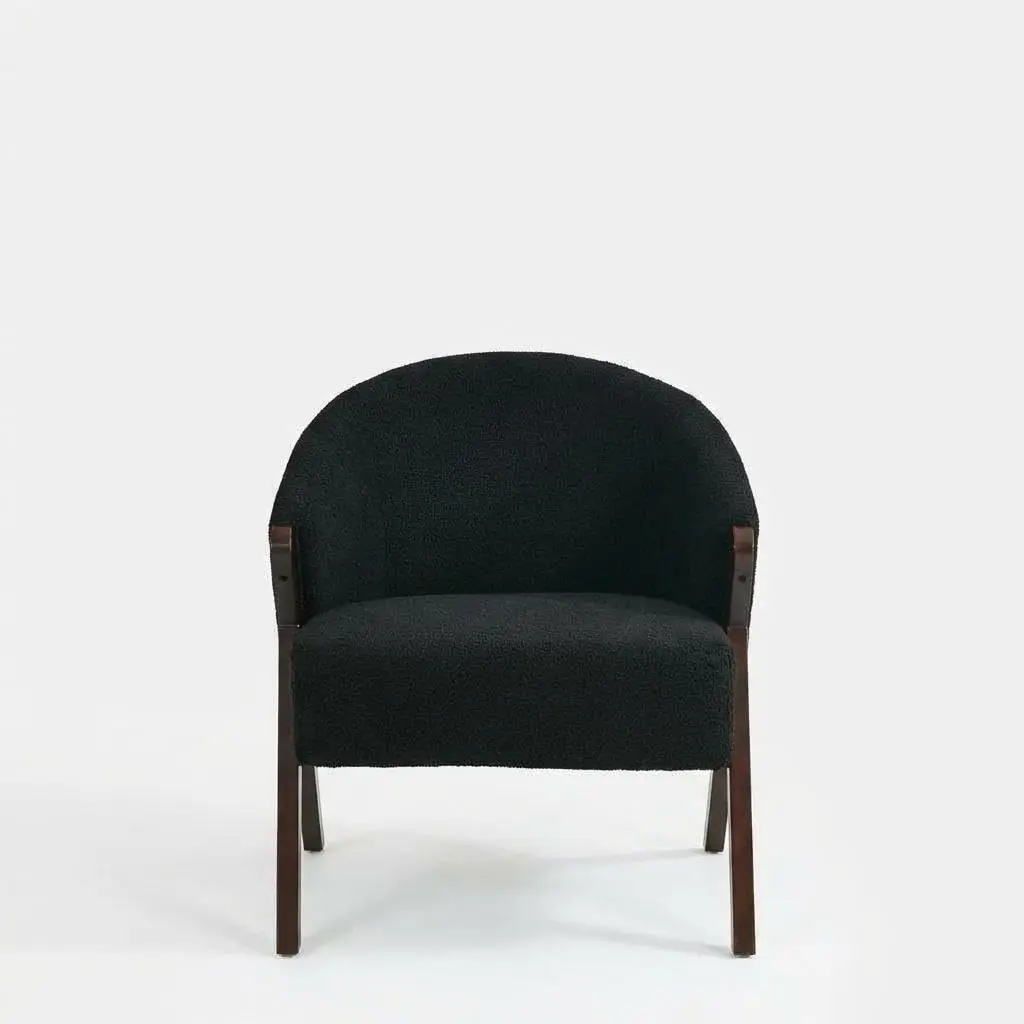 Garvee Armless Mid-Century Modern Accent Chair - Solid Wood Frame, Upholstered Fabric, High-Density Sponge Cushion, Cushioned Living Room Furniture, Easy Assembly Required, Ideal for Living Room, Balconies, Multiple Colors & Textures