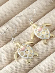 Heart-Shaped Turtle Animal Pendant Earrings, Fashionable and Creative Jewelry Gift, Perfect for Holidays and Parties, All Seasons