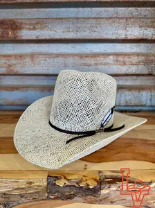 Los Vaqueros Straw Hat Tall Solid Jute Tan