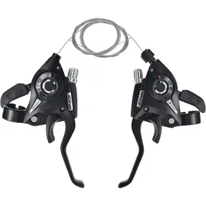 3x7 Speed Shifte and 3x8 Speed Bicycle Brake Levers Shifter Set, Left Right Brake Lever Shifter Kits with Gear Indicator, Replacement with Shift Cables for Moutain Bike Road Bike, MTB (7 Speed)