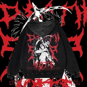Ryuk and Light Death Note Anime Hoodie | Acid Washed Unisex Merch | Death Note Apparel