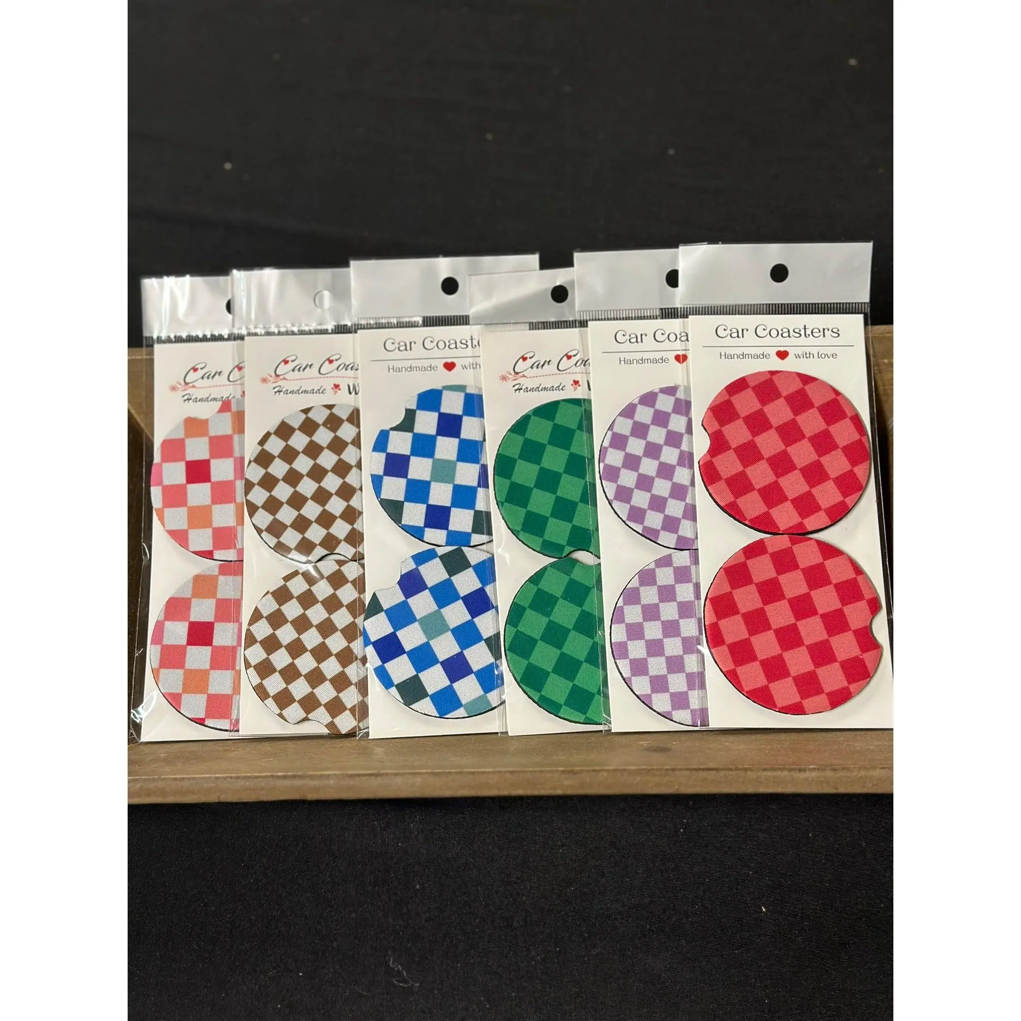 Car Coaster - Checker Print Coaster