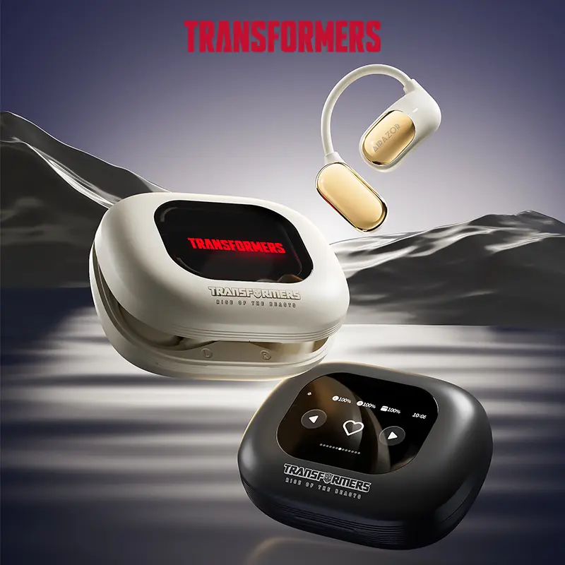 TRANSFORMERS TF-T78 OWS Wireless BT Earphones with On Ear Hook, Touch Screen, PC Mobile Compatibility, Music Playback & Phone Call Support, Open-Ear Design