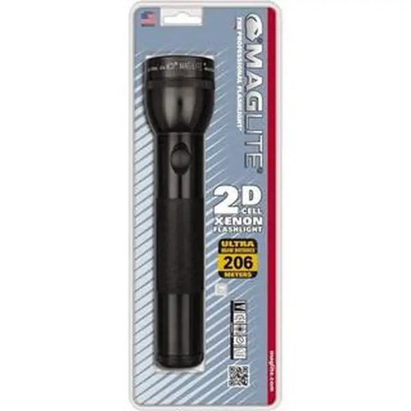 Maglite Krypton Bulb Handheld Outdoor Tactical Flashlight for Adults - 27 Lumens, Black Aluminum Body, Industrial Use, 2 D Batteries Not Included (S2D016), Handheld Flashlight