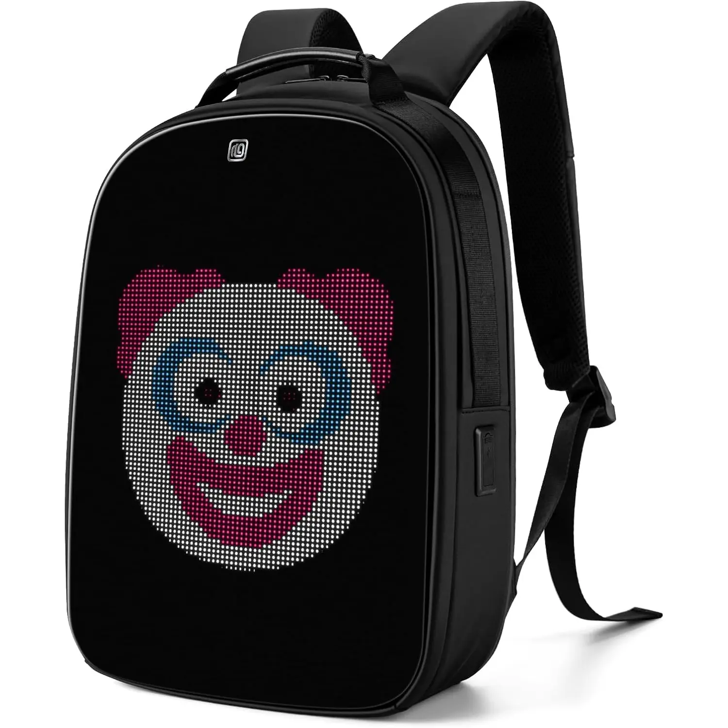Solid Black LED Laptop Backpack with Customizable Display, Lightweight Anti-Theft Design for Travel, Fits 15.6 Inch Computer, Backpack For Laptop, Laptop Backpacks