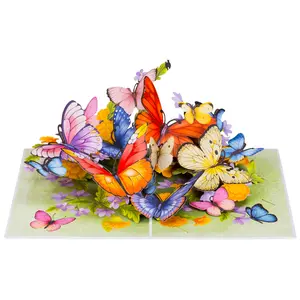 Paper Love Botanical Butterflies Pop Up Card, Mother's Day card , 3D Butterfly Floral Card, Birthday Thank You Get Well Anniversary Mother’s Day Gift