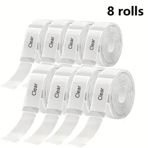 1280 sheets of 8-roll hot press adhesive labels, size (15x30mm) 160 labels/roll, transparent self-adhesive thermal paper, suitable for small businesses, home offices, and clothing labels - glossy surface | glossy surface label | easy to peel label,