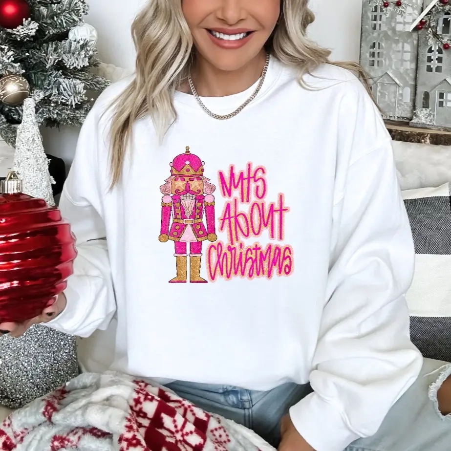 Nuts about Christmas nutcracker pink and gold glitter