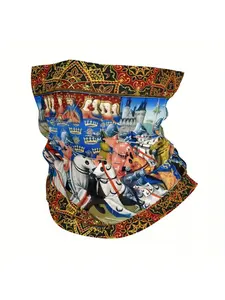 Biihudu Medieval Jousting Scarf, Novelty Headwear for Men, Knitted Polyester, Breathable Stretch Fabric, Unisex Headscarf Accessory - Ideal Gift Choice